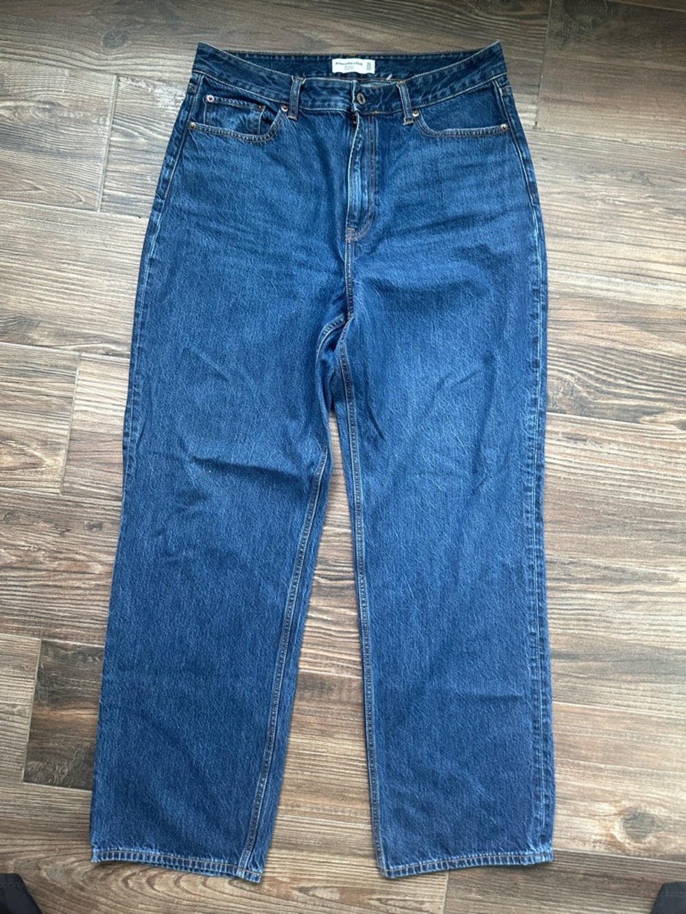 Abercrombie & Fitch Straight Leg Jeans  Loose High Rise Classic Blue curve love - Picture 8 of 12